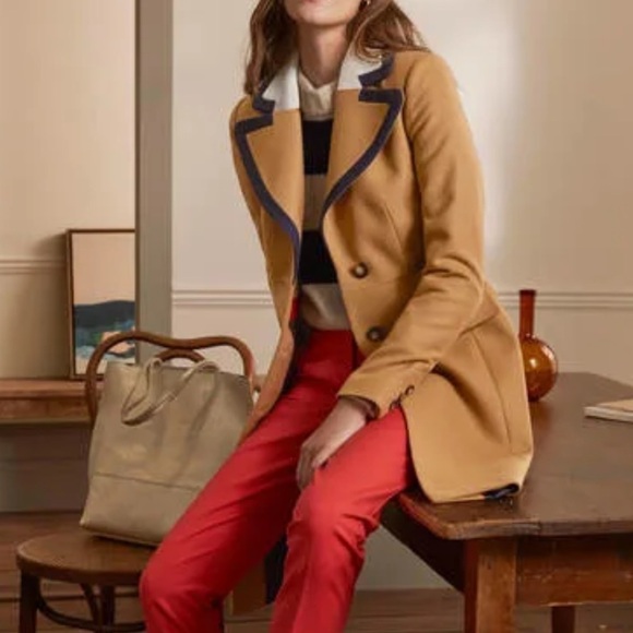 Boden Wool Blend Ground Ginger Crombie Coat - Picture 5 of 11